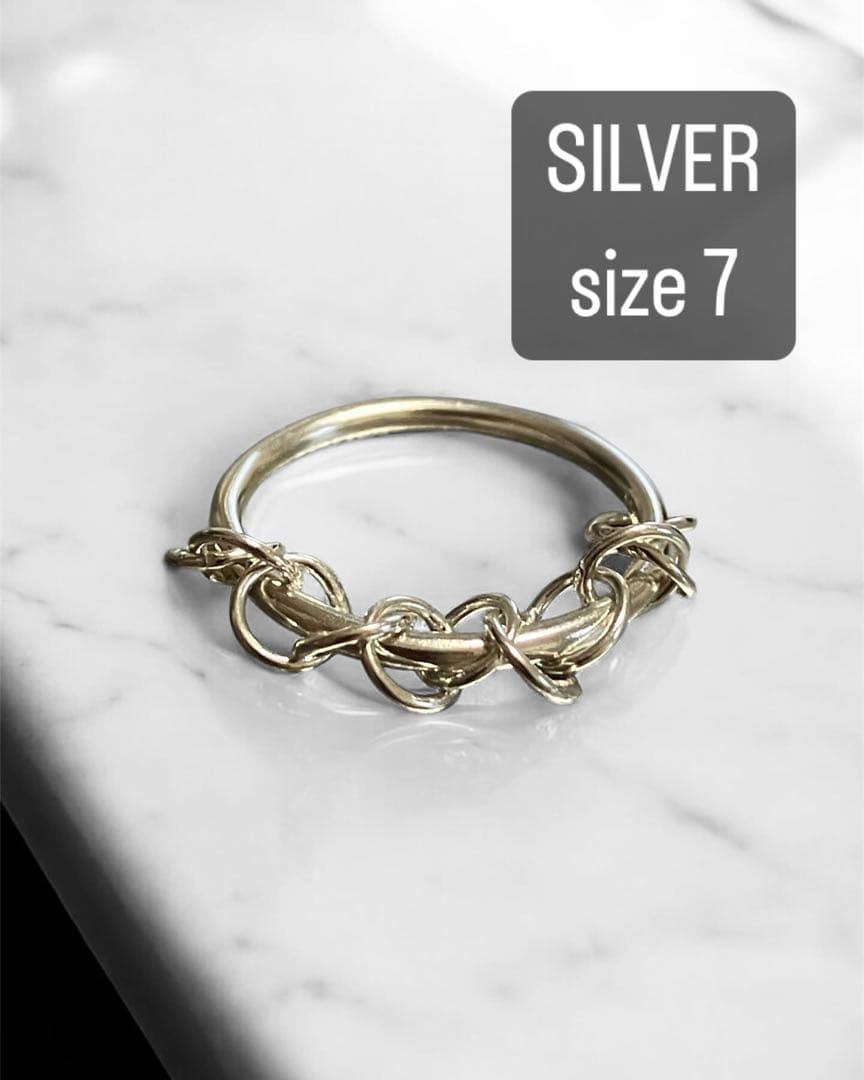 ハンドメイド　シルバーリング 7号 Charch jewelry