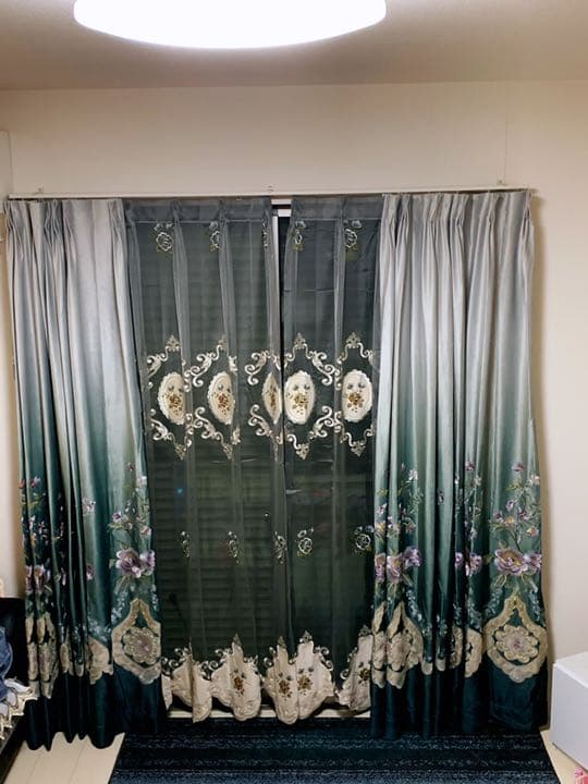 カーテン 4枚いり セット フック付き カーテン レースカーテン 遮光カーテン