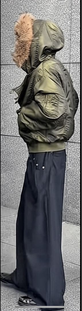 Y2K N2B 短丈 フライト ボンバー ジャケットCargo ファーフード82