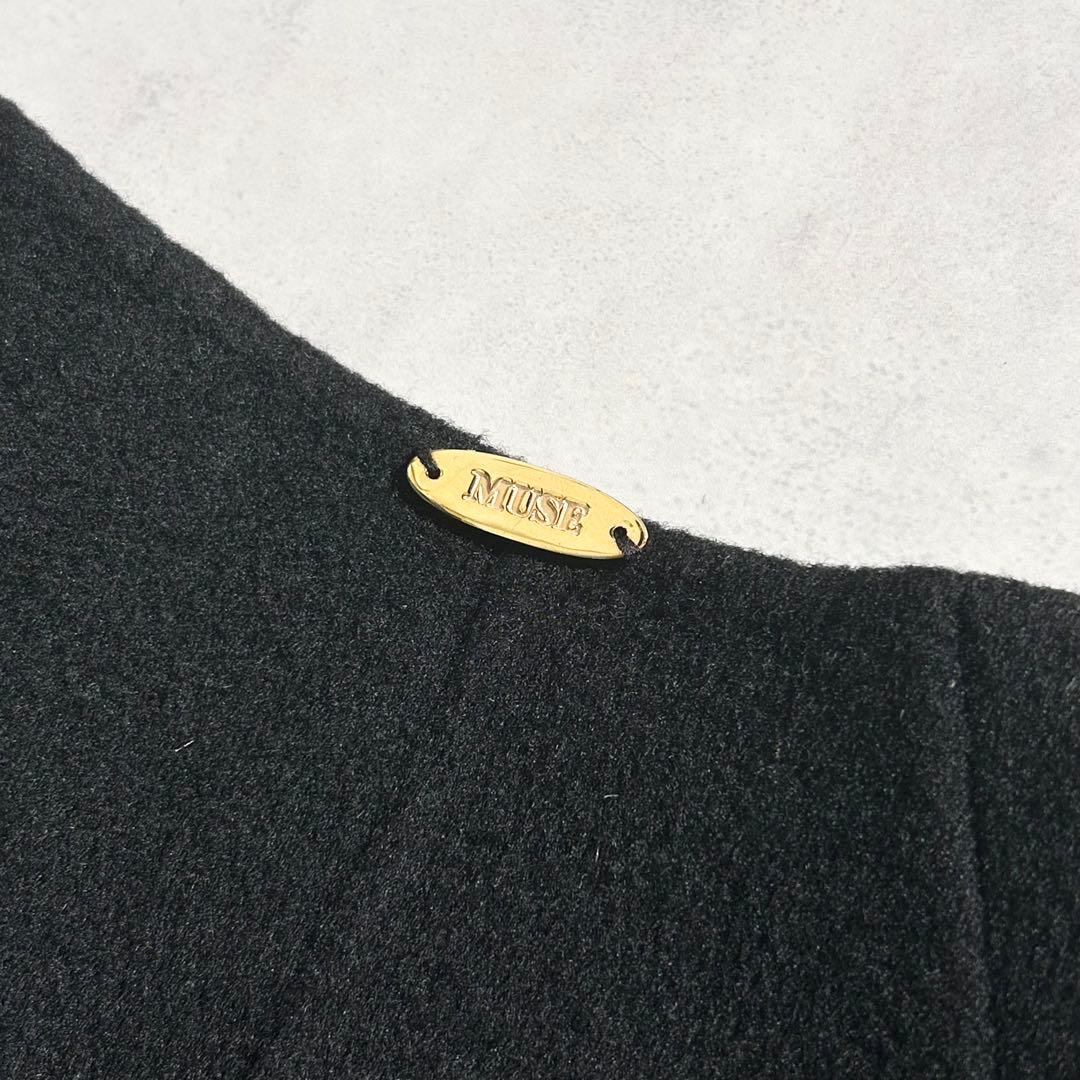 ドゥーズィエムクラス　victorianリバーロングノーカラーコート ブラック