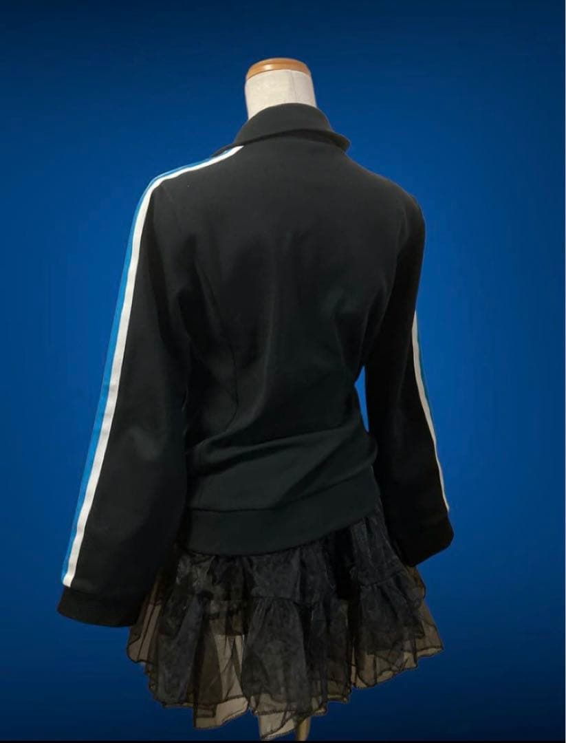 レアデザインadidas3本線刺繍トラックジャケットy2kフェアリーグランジ古着