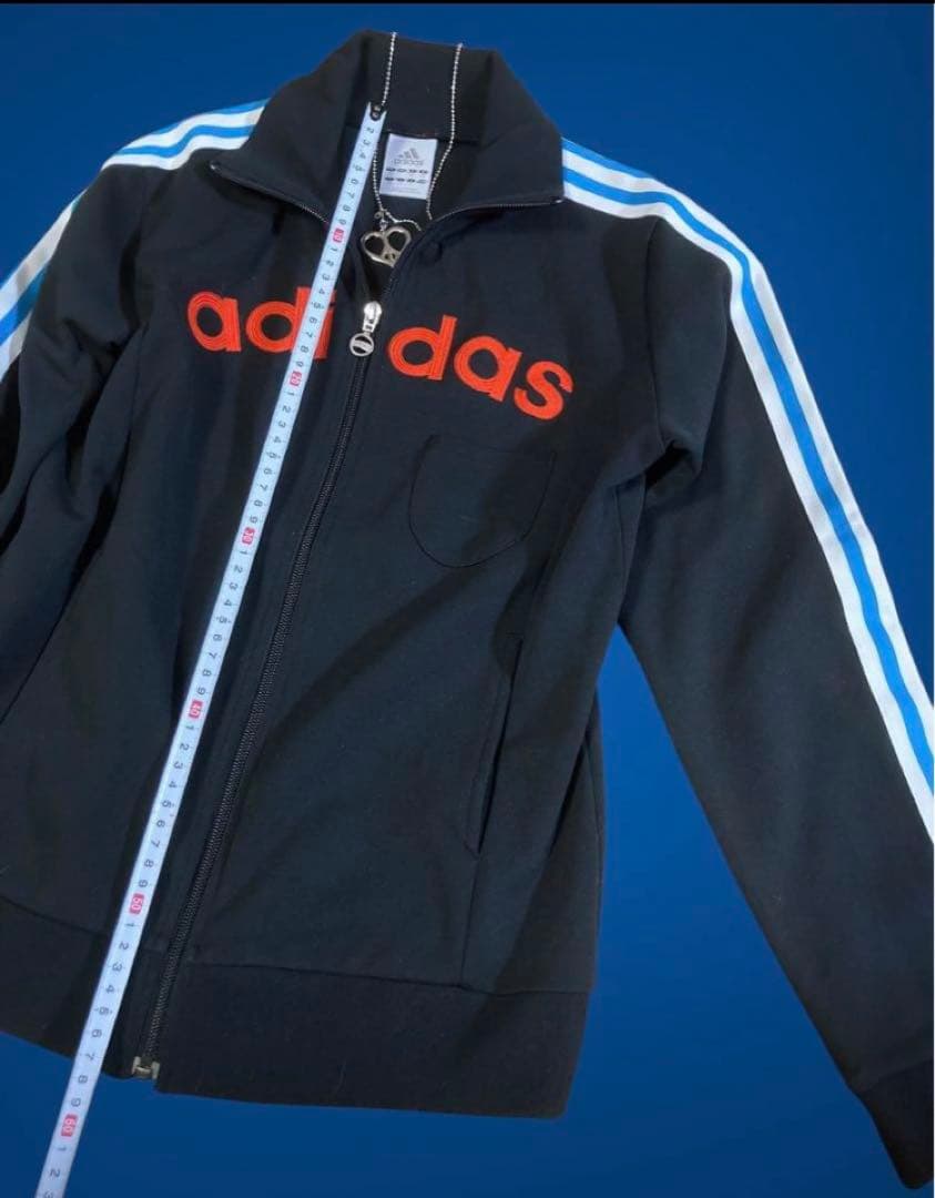 レアデザインadidas3本線刺繍トラックジャケットy2kフェアリーグランジ古着