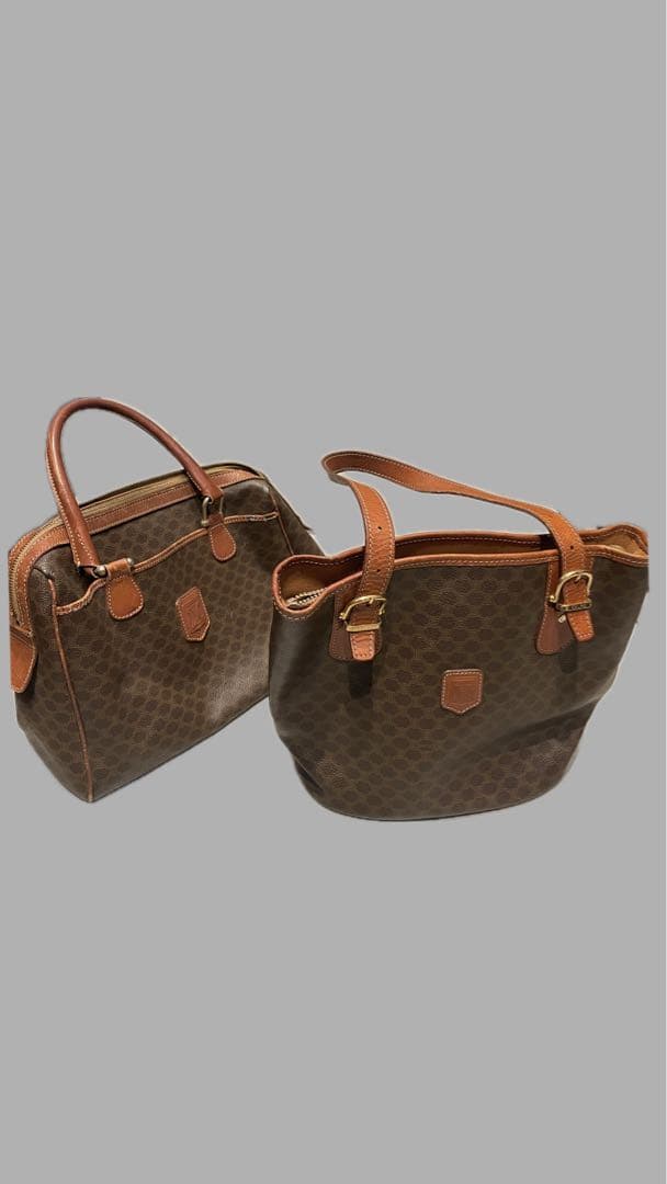 vintage セリーヌ マカダム トート&ボストンバッグ