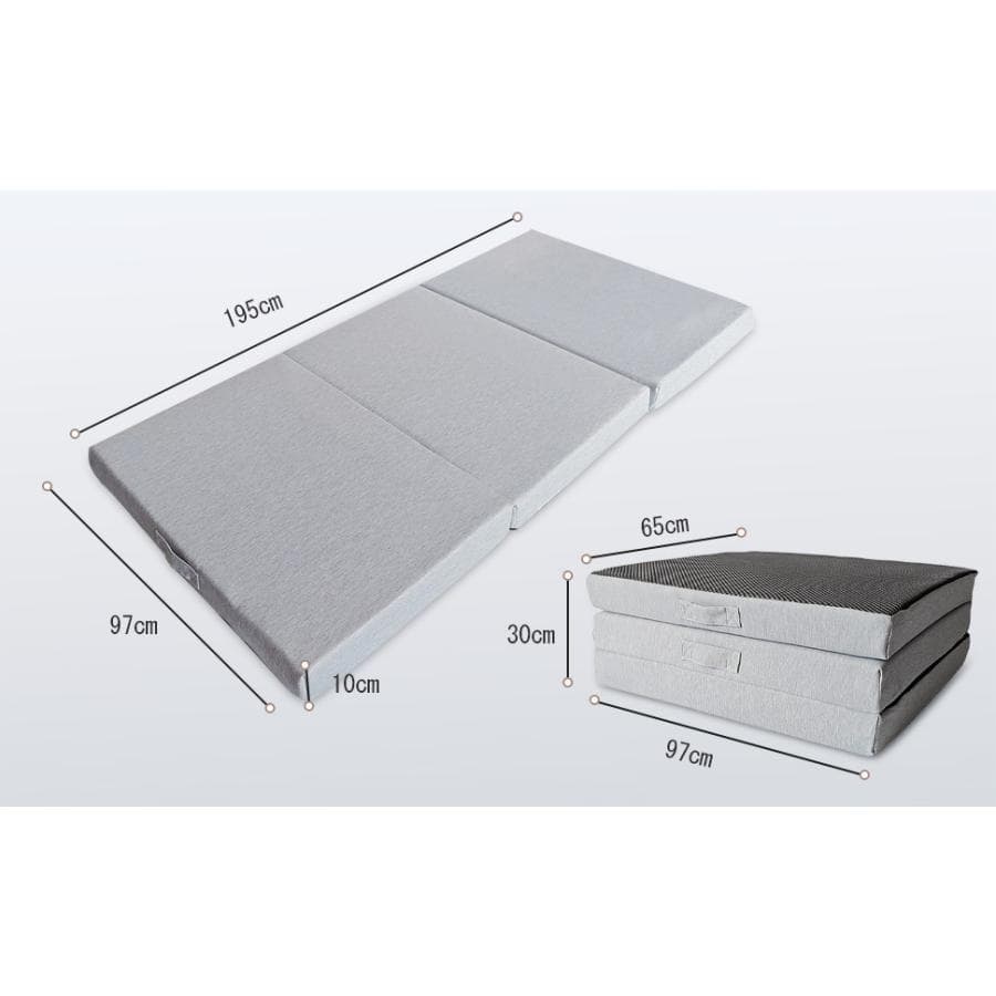 三つ折りマットレス 2層高反発 極厚10cm シングル 折りたたみ 2097