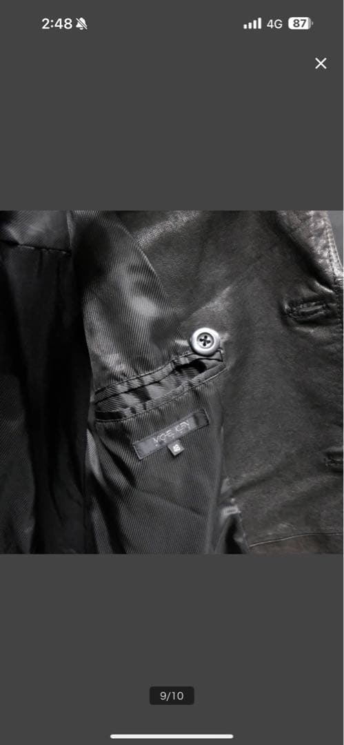 MICHEL  HOMME シワ加工 レザートレンチコート 48 本革