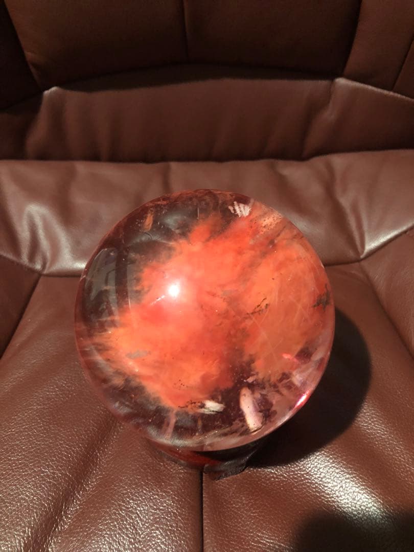 レッド水晶丸玉★直径１０２mm