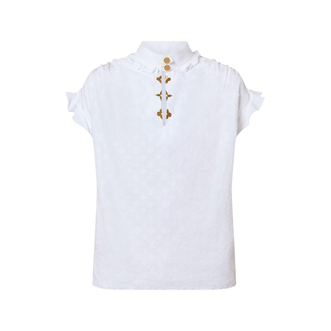 美品 Louis Vuitton フリルブラウス ホワイト 40