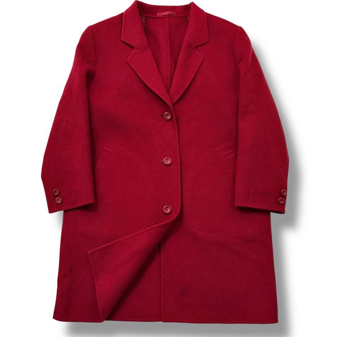 極美品】BURBERRY バーバリー カシミヤ ロングコート M〜L ロゴボタン