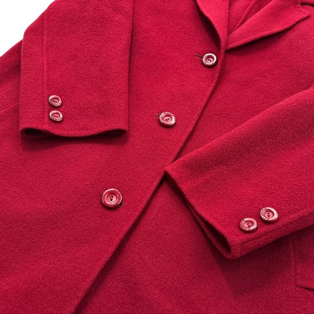 極美品】BURBERRY バーバリー カシミヤ ロングコート M〜L ロゴボタン