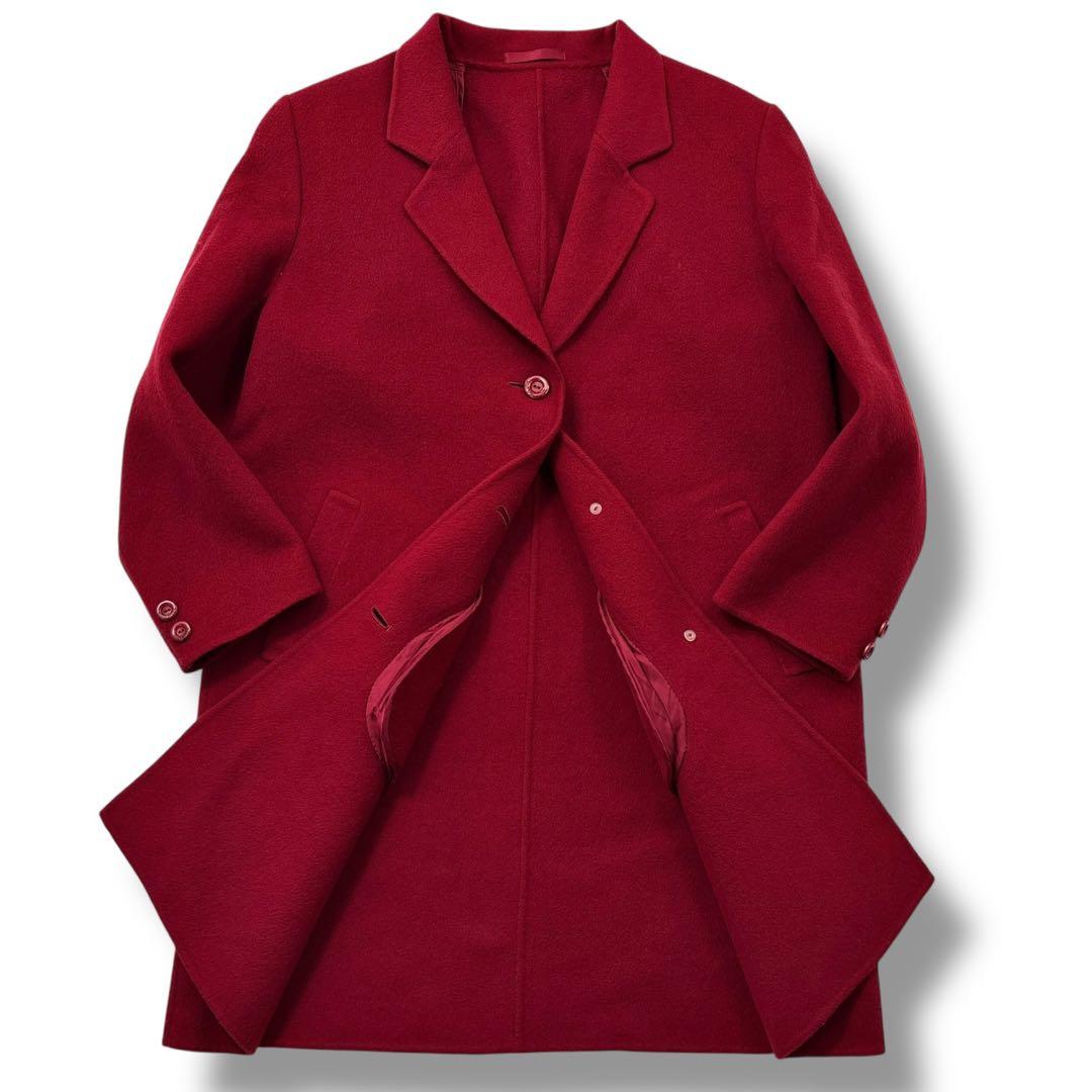 極美品】BURBERRY バーバリー カシミヤ ロングコート M〜L ロゴボタン