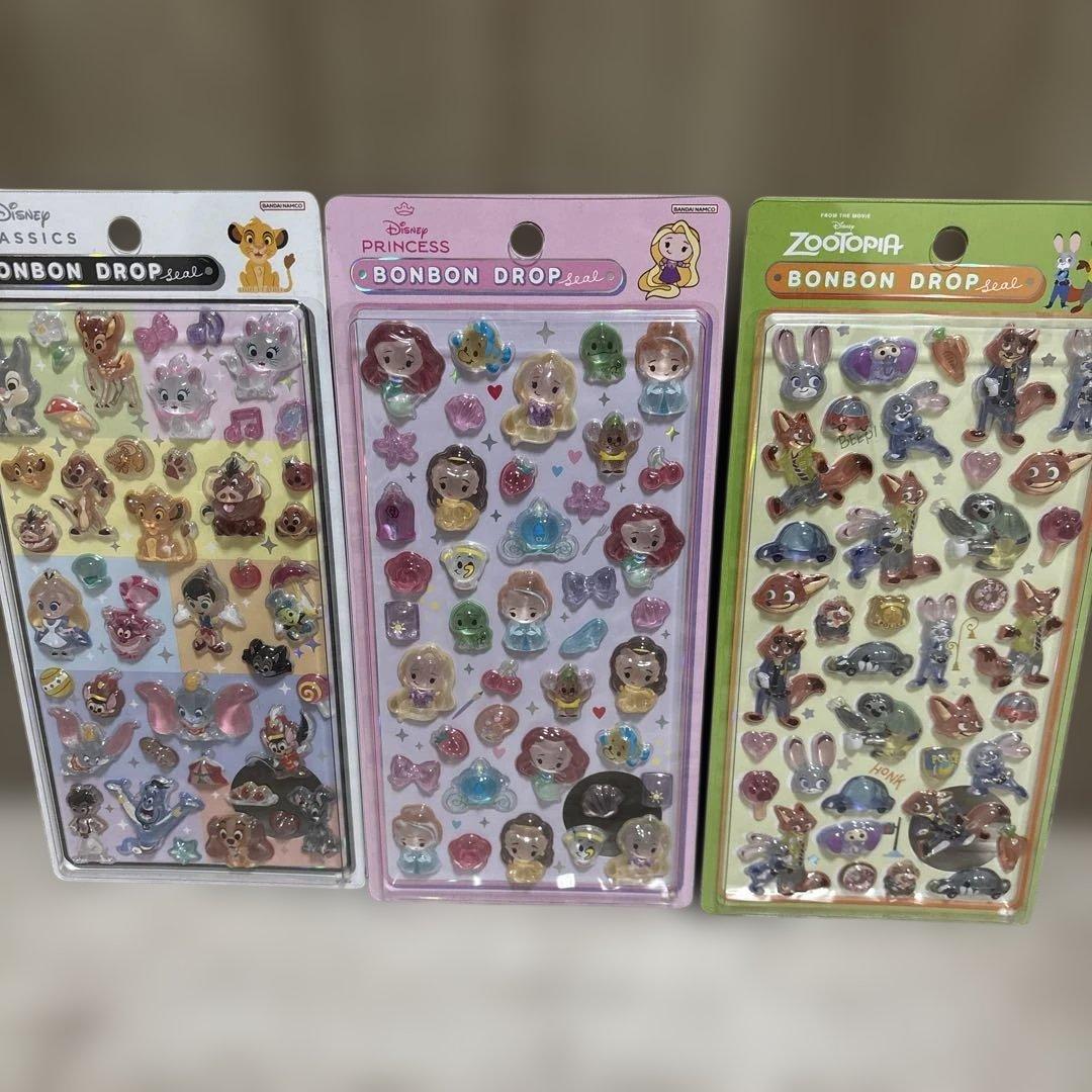 ボンボンドロップシール ディズニー 正規品　プリンセス　ズートピア　クラシック