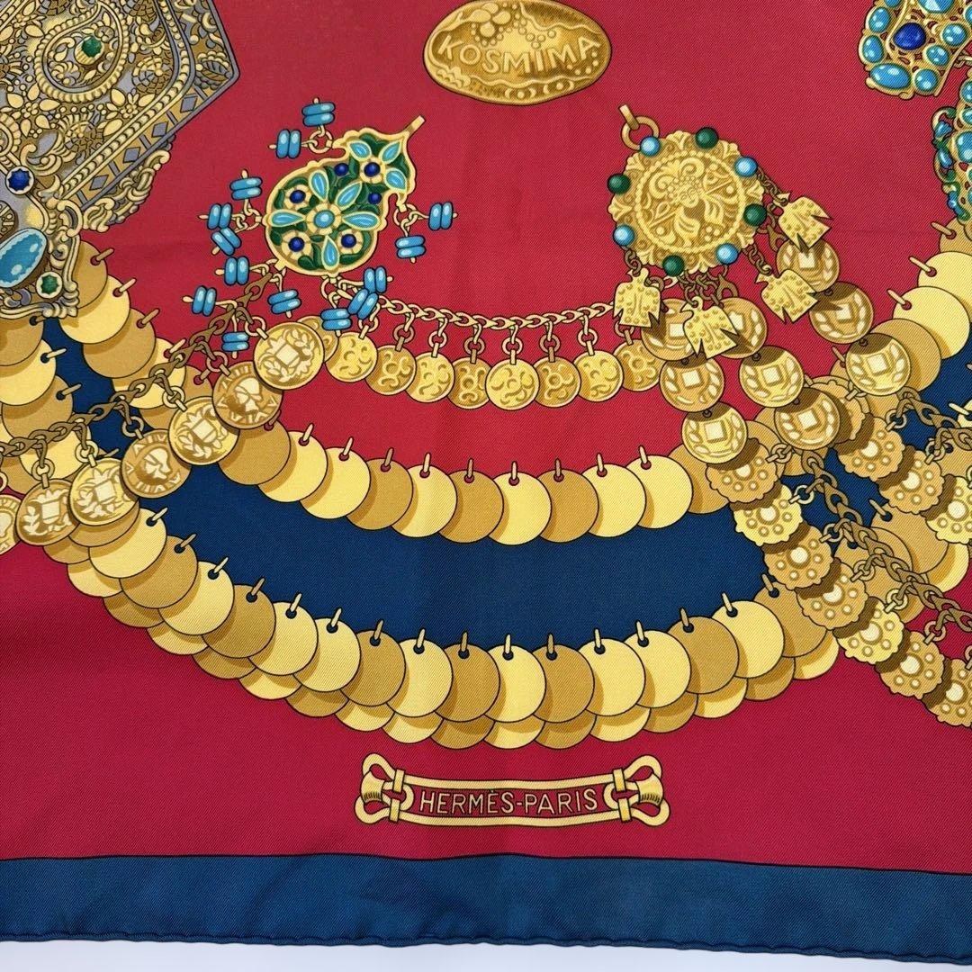 Hermès シルクスカーフ 赤と青