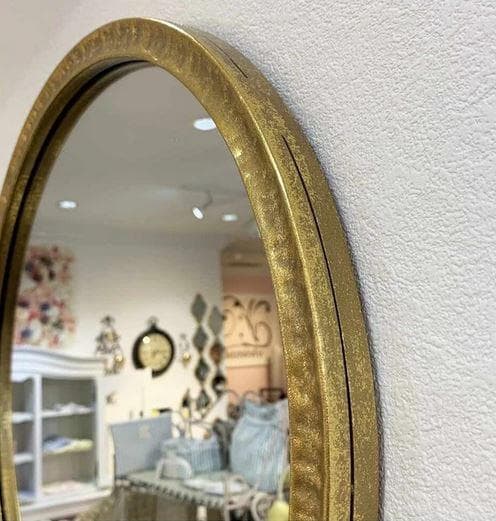 壁掛けミラー 鏡 ゴールド 円形 ロココ エレガント クラシック 43201WM