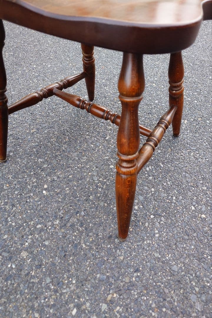 ウィンザーチェア 木製クラシック椅子 ブラウン