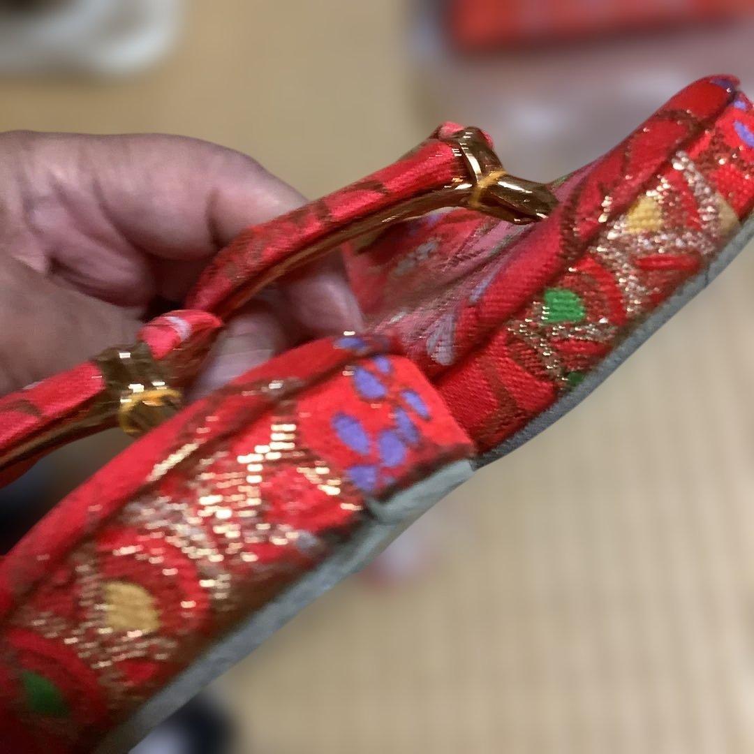 帯幅18、5センチ　草履20、5センチ作り帯筥迫セット七歳七五三