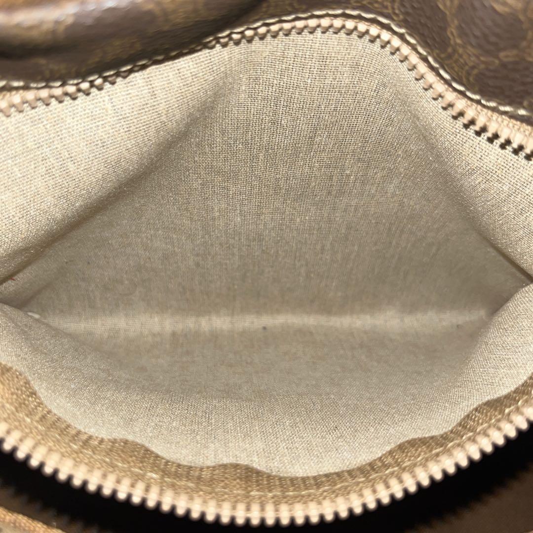 オールド　セリーヌ　マカダム柄　トリオンフ　ミニボストン　PVCレザー　ブラウン