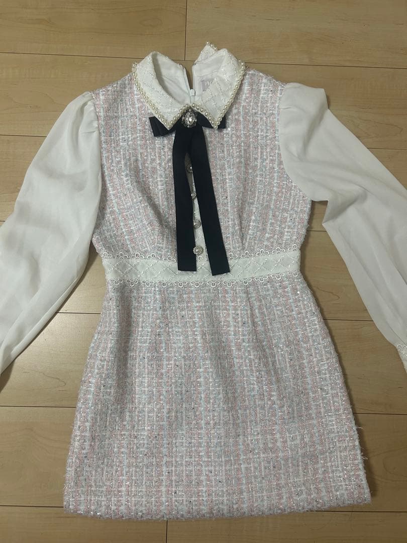 M me eme ツイードワンピース