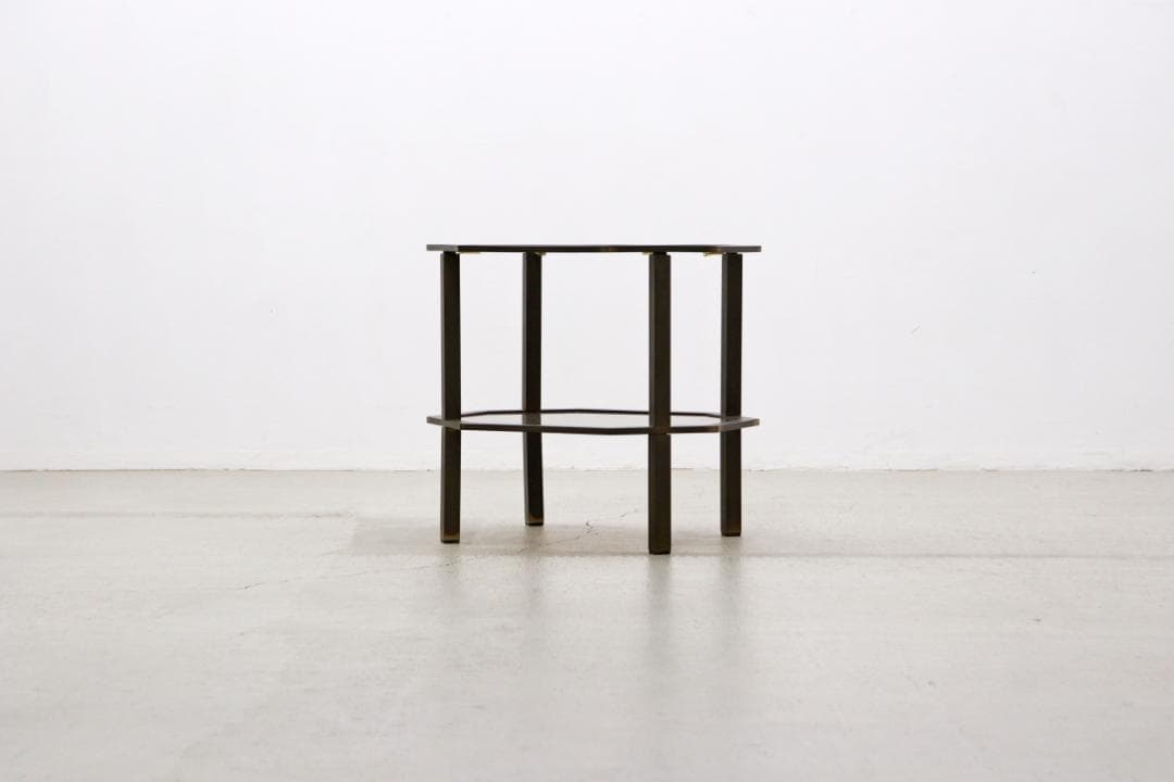 ヴィンテージ クラシカル オクタゴン アイアン ガラス サイドテーブル 花台