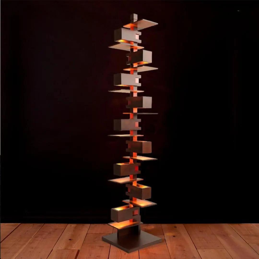 タリアセン 2 Hi フロアライト ウォールナットブラウン フランクロイドライト