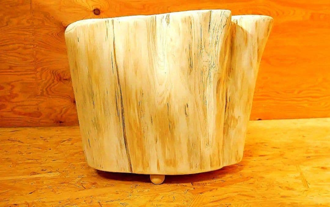 『限定価格』四国最高峰石鎚山産天然ひのき木製スツール 椅子