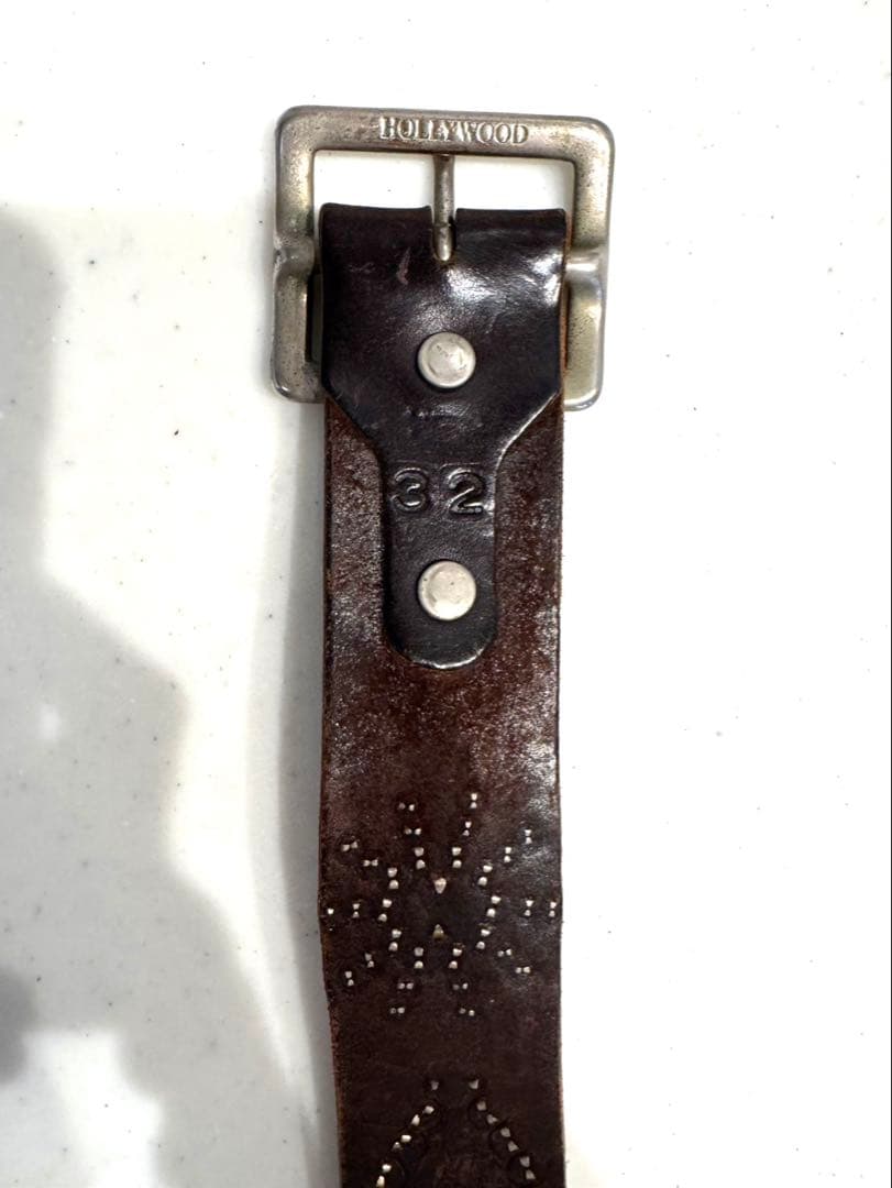 【早い者勝ち！希少】HTC エイ革スタッズベルト32インチ レッドスティングレイ