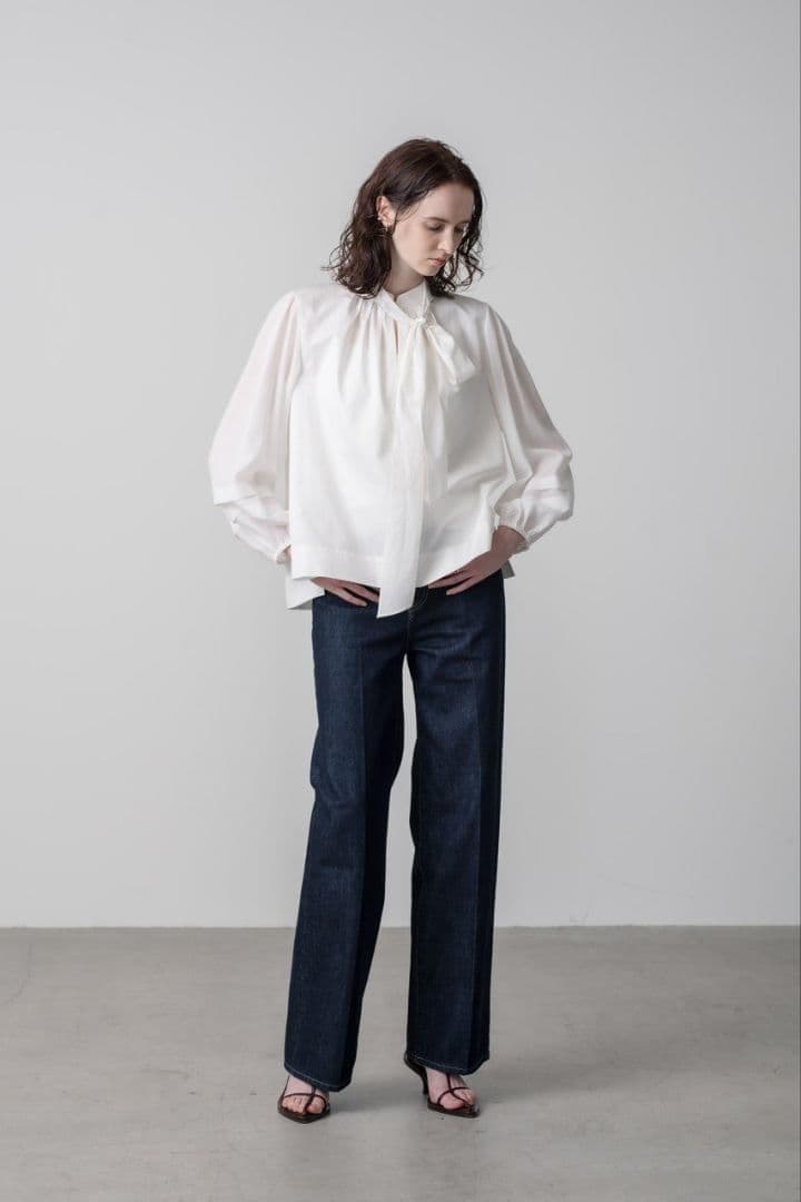 美品✨ebure ウォッシュドデニム ワイド ストレート パンツ 38