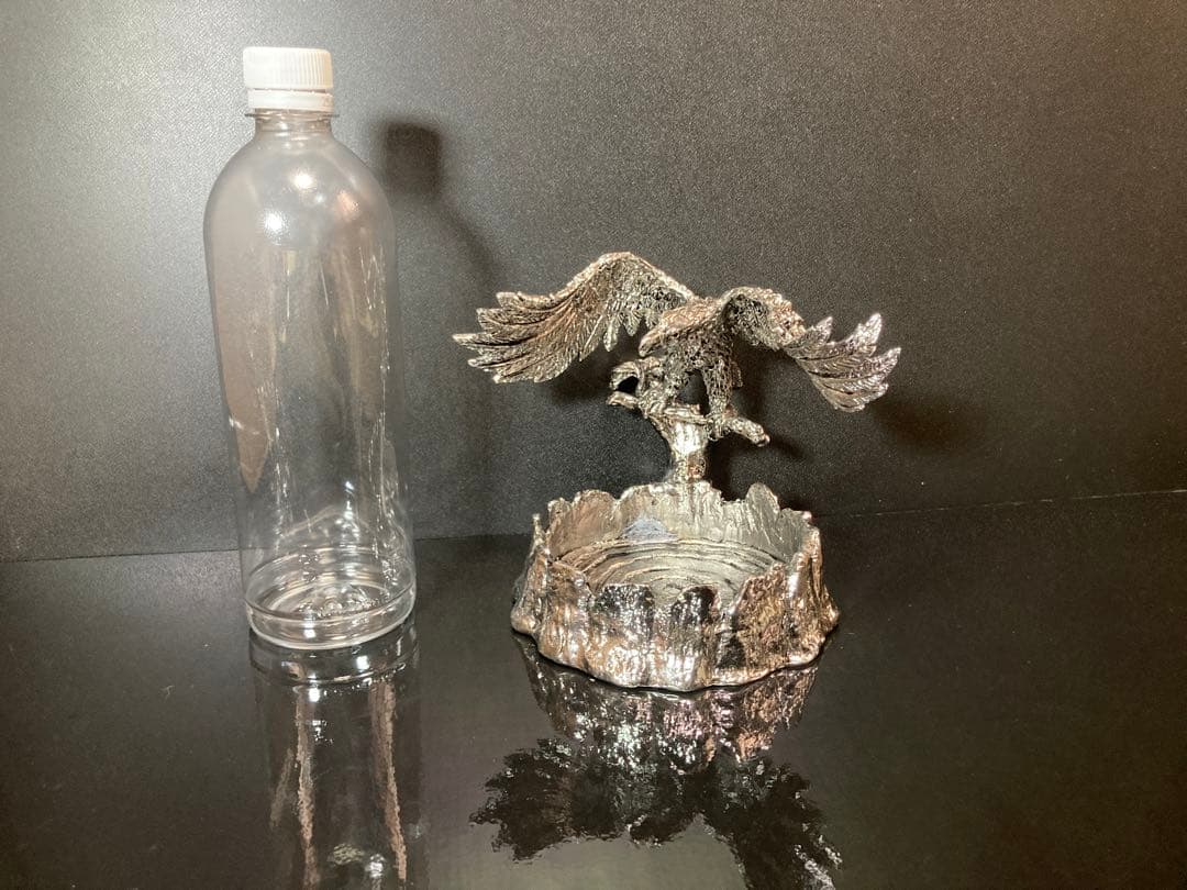 チタン製 鷲 彫刻 小物入れ アンティーク インテリア 置物