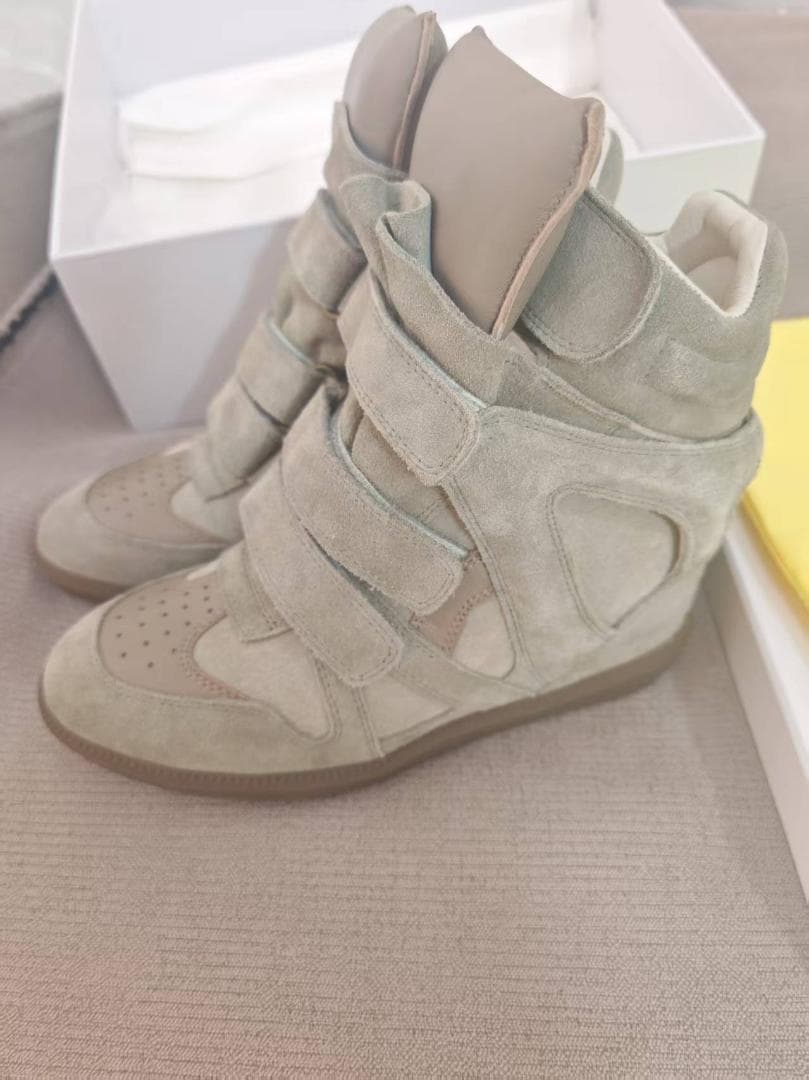 【1回着用】Isabel Marant ベージュ スエード ハイカットスニーカー