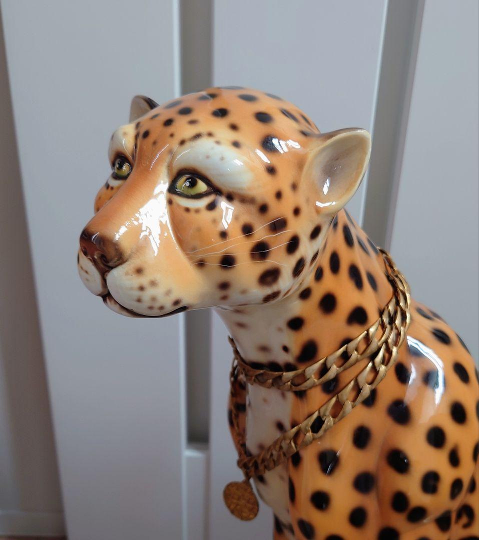 イタリア製　チーターの置き物　高さ約65cm　インテリア　オブジェ