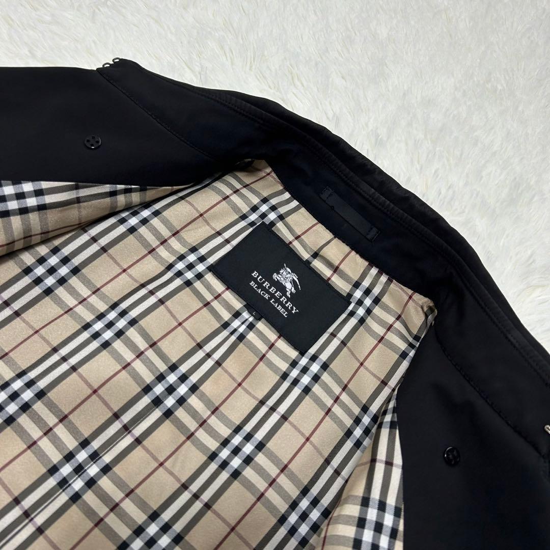 【訳あり美品/L】バーバリーブラックレーベル トレンチコート ノバ ベルト 黒