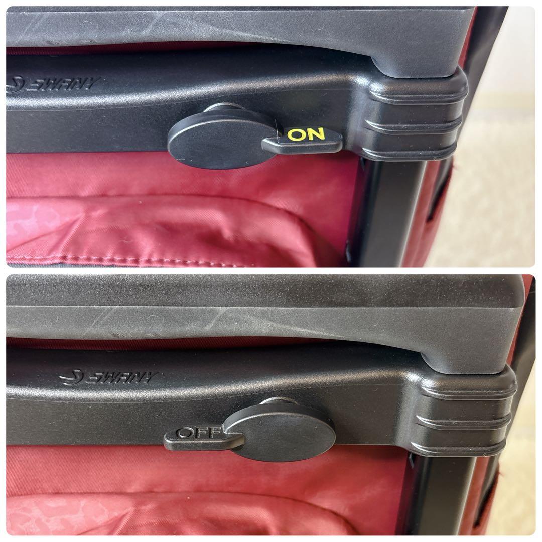 SWANY キャリーバッグ レオパード柄 4輪 ストッパー付き お買い物カート