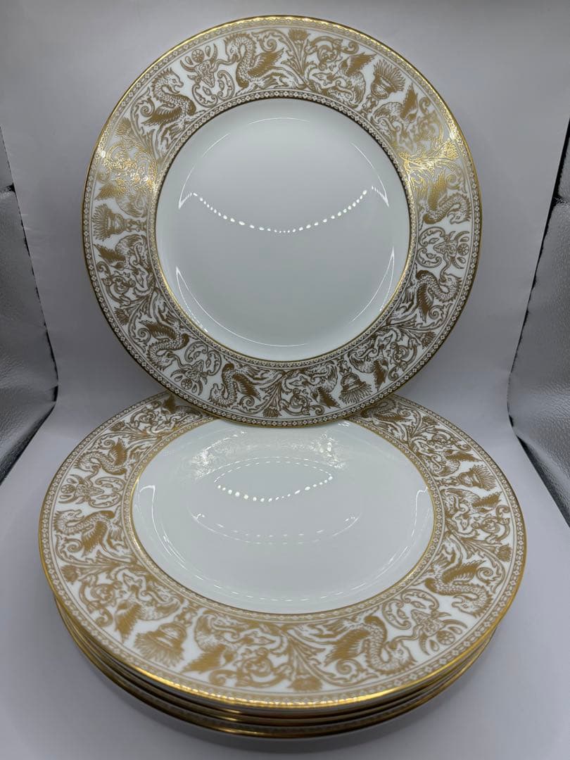 希少　ウェッジウッド フロレンティーン　ゴールド　27cmディナープレート6枚