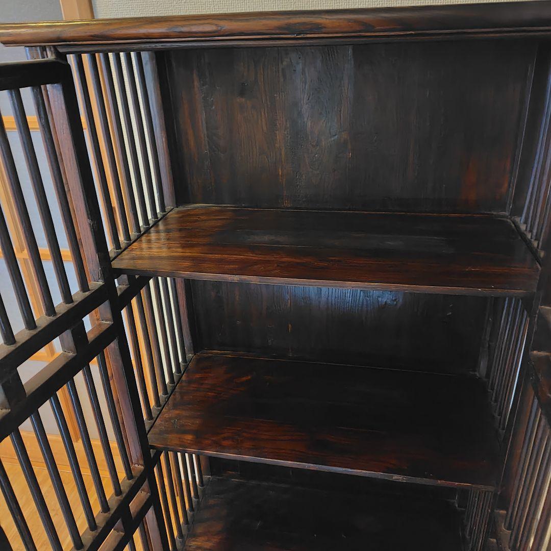 アンティーク調 木製収納キャビネット ダークブラウン