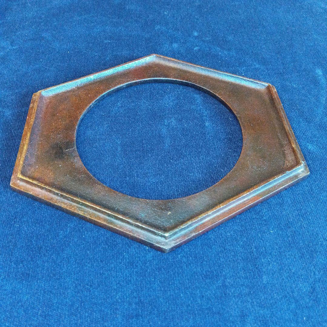 六角形の金属製灰皿　アンティーク　レトロ　記念品