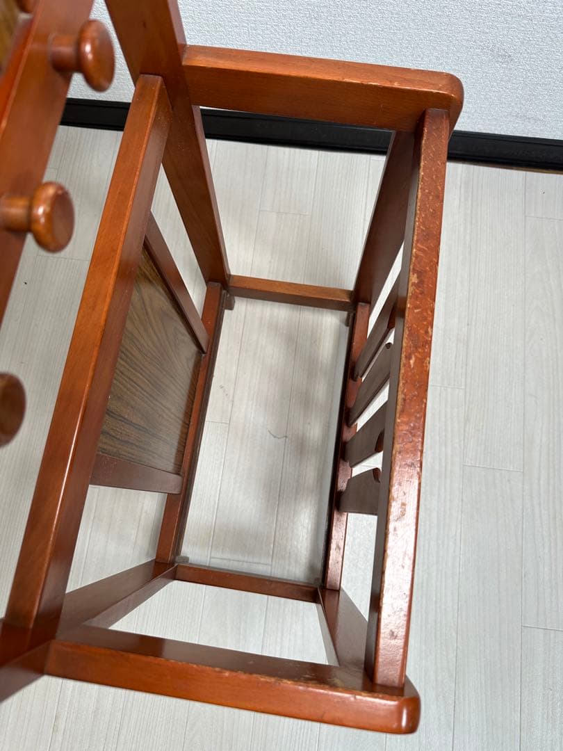 オールドカリモク ハンガーラック コートハンガー　傘立て ミラー付き ※i4※