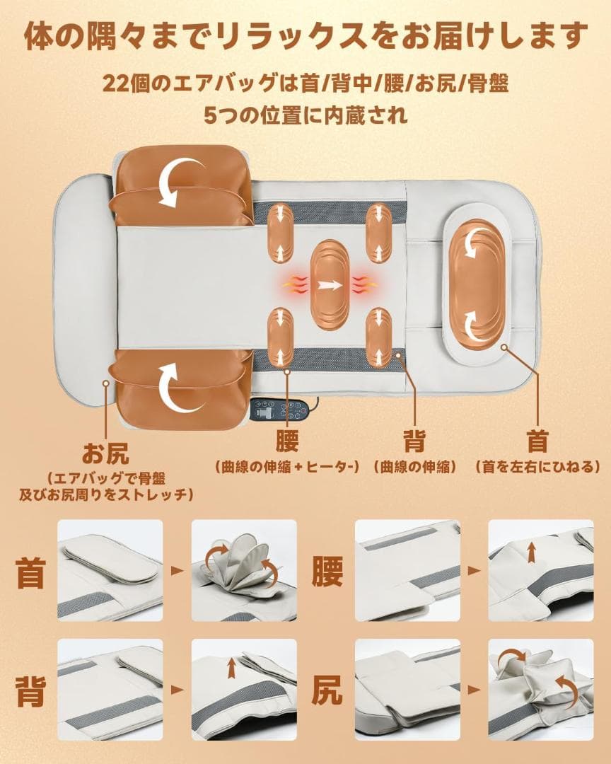 立体エアーマット エアーストレッチマット エアーバッグ搭載　ヒーター付き
