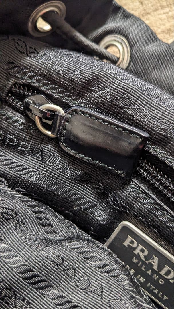 PRADA プラダ テスート ナイロン リュックサック ナイロン×レザー 黒