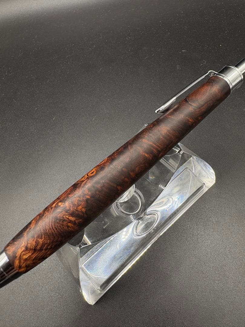 513極上　ホンジュラスローズウッド　瘤杢　木軸シャーペン　ボールペン