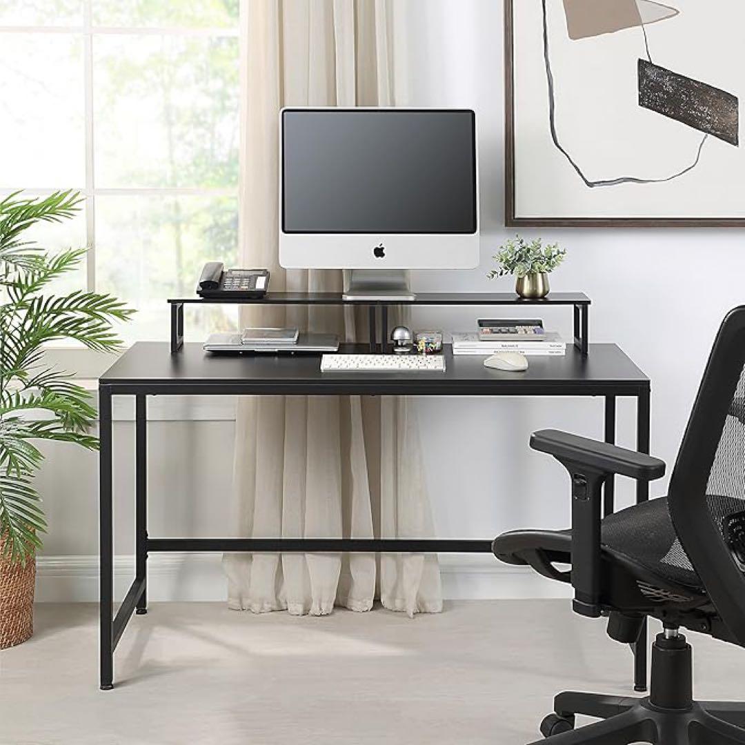 パソコンデスク モニター台付き幅120✕奥行60 cm シンプル デスク