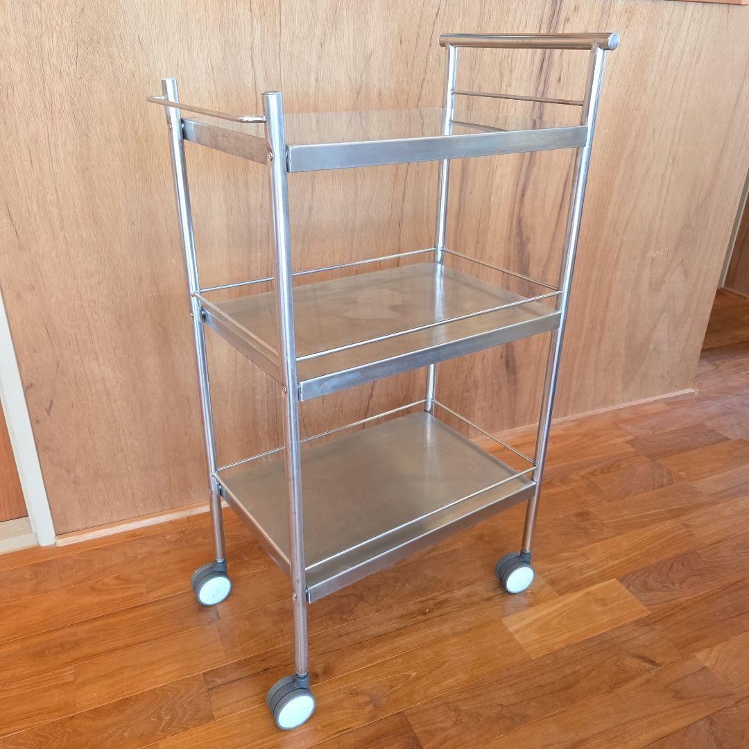 ステンレス 3段 キッチンワゴン ラック キャスタースムーズ