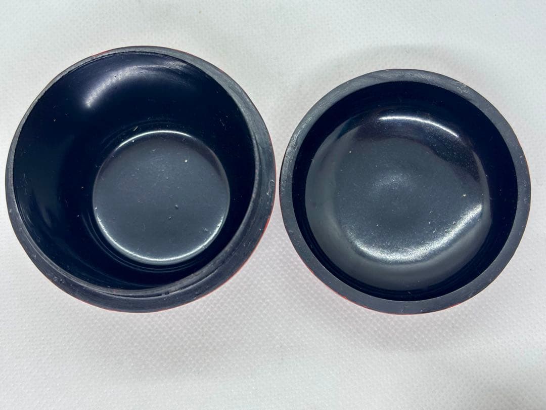 #朱漆蒔絵・糸目千筋瓢箪形・堆朱 牡丹 茶道具　棗3点セット　P-21