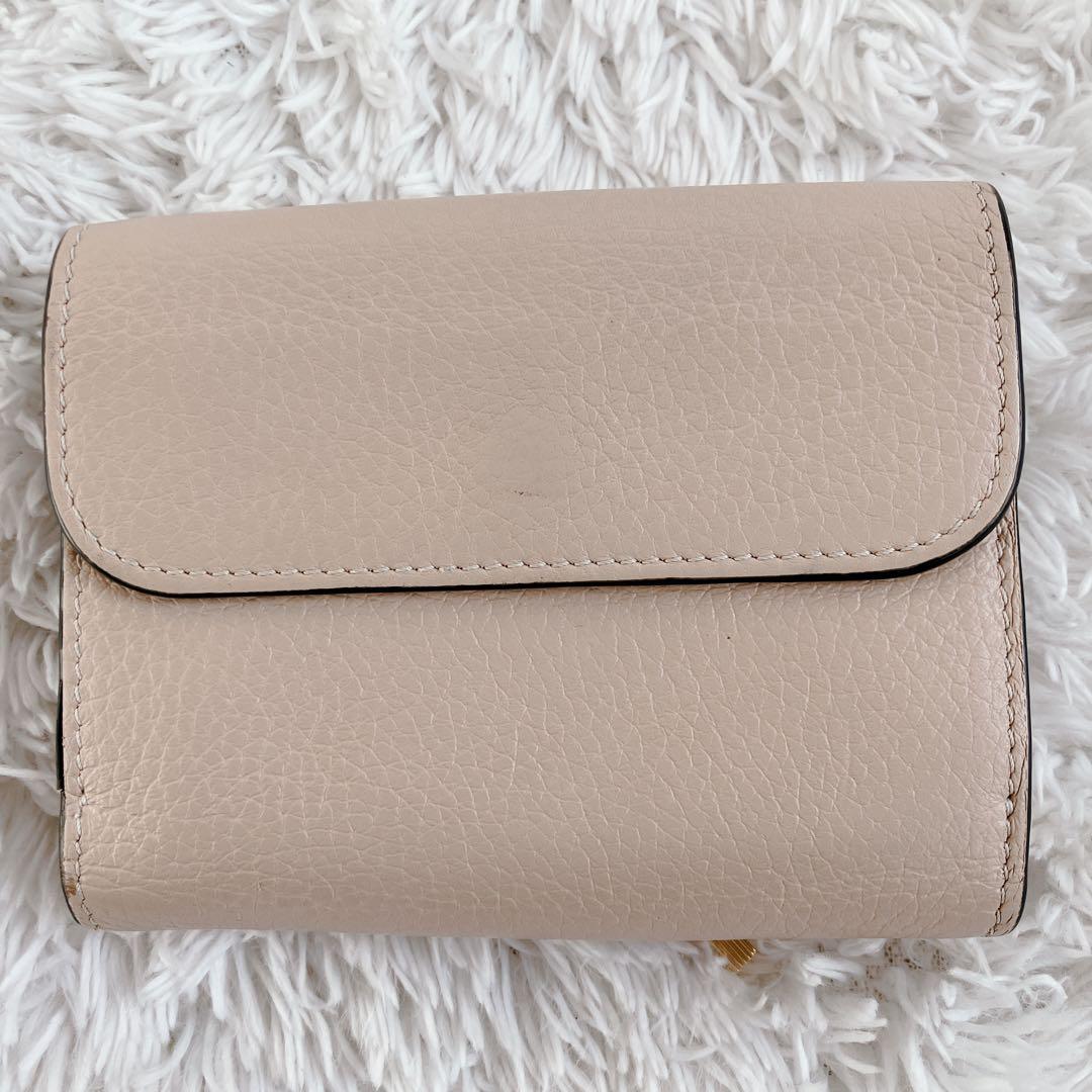 極美品✨ クロエ 折り財布　スモールトリフォールドウォレット　ピンクベージュ