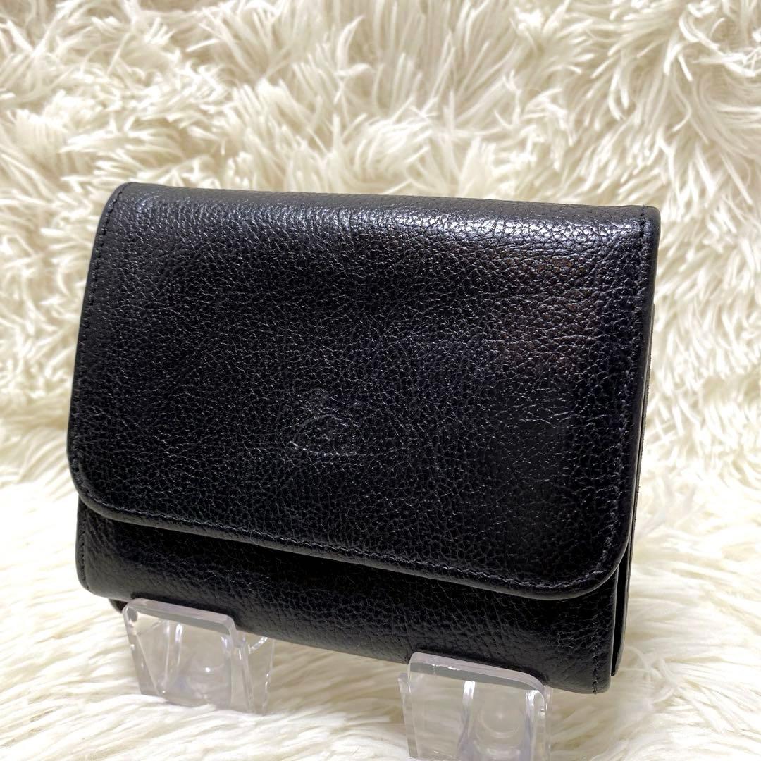 IL BISONTE イルビゾンテ コンパクト 折り財布 2つ折り ブラック