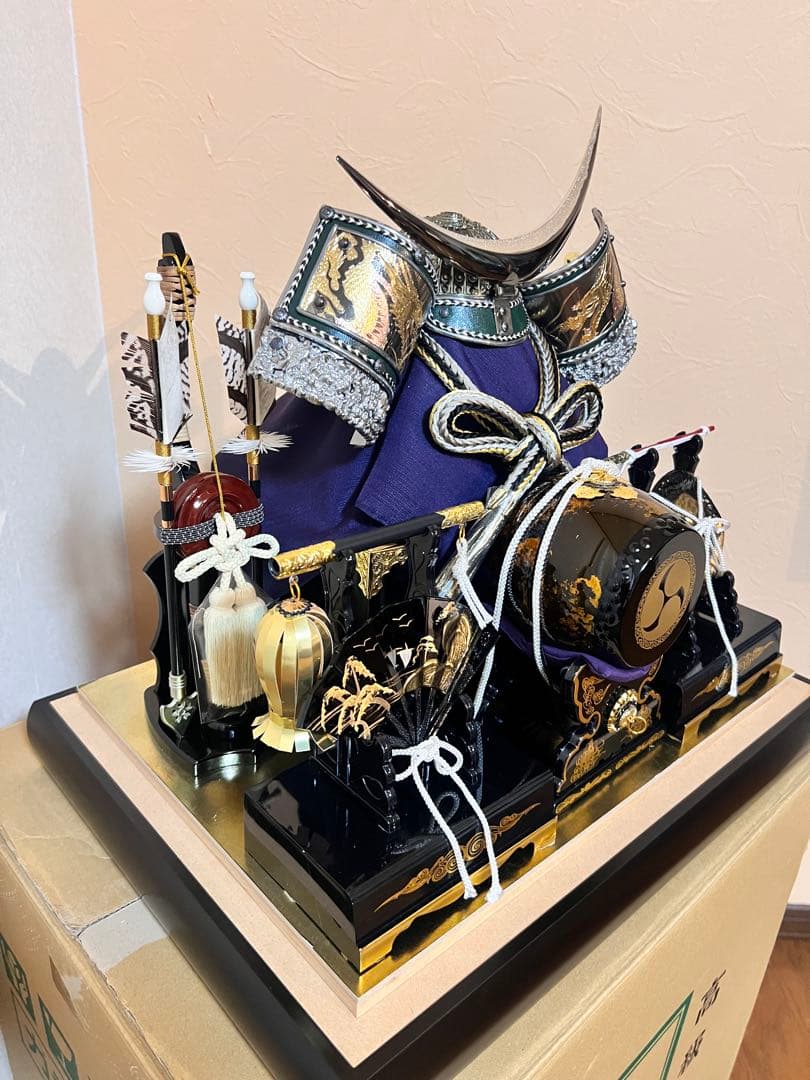 高級 五月人形 ガラスケース兜　伊達政宗　名入れ