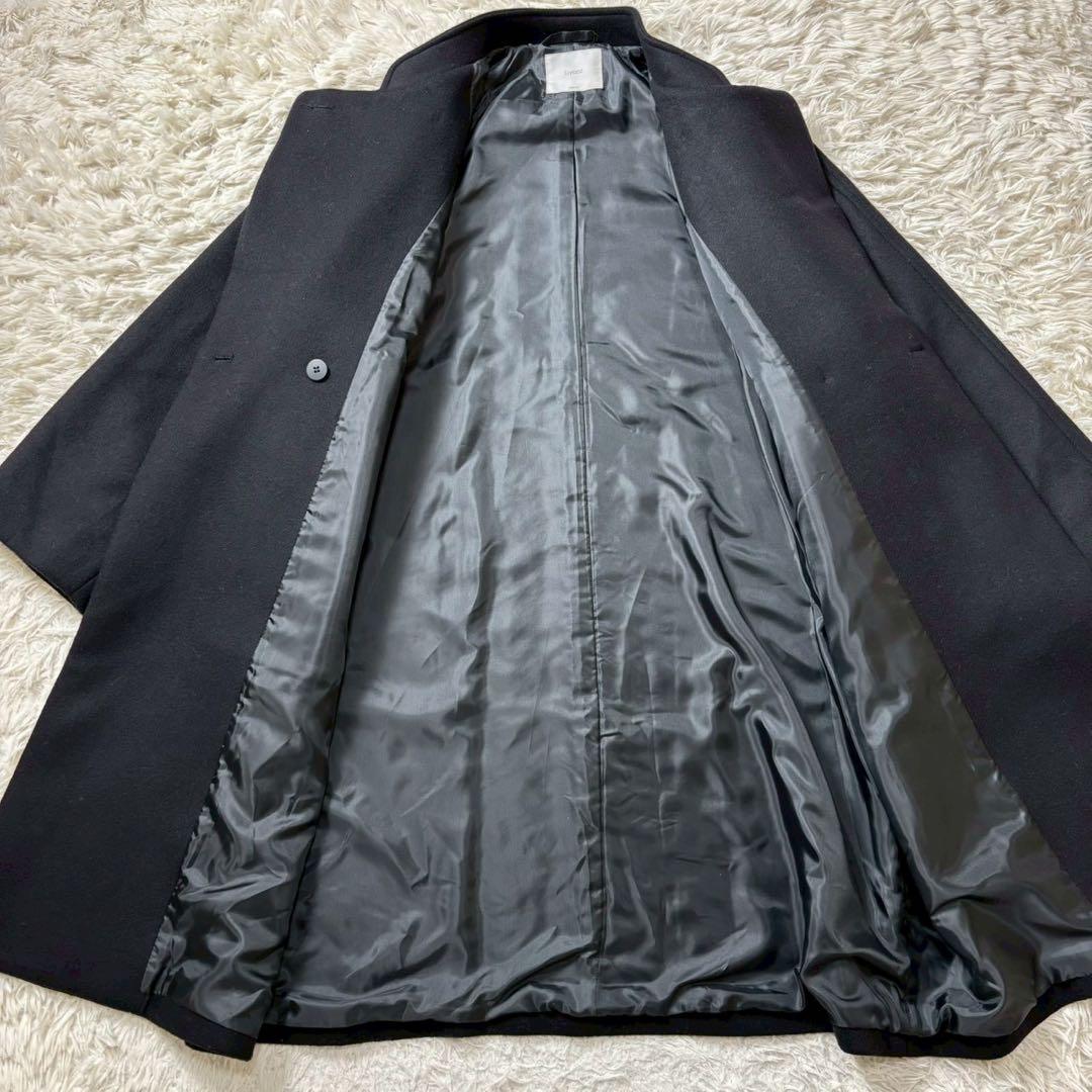 【美品】Liyoca リヨカ　ビーバーバンドカラーコート