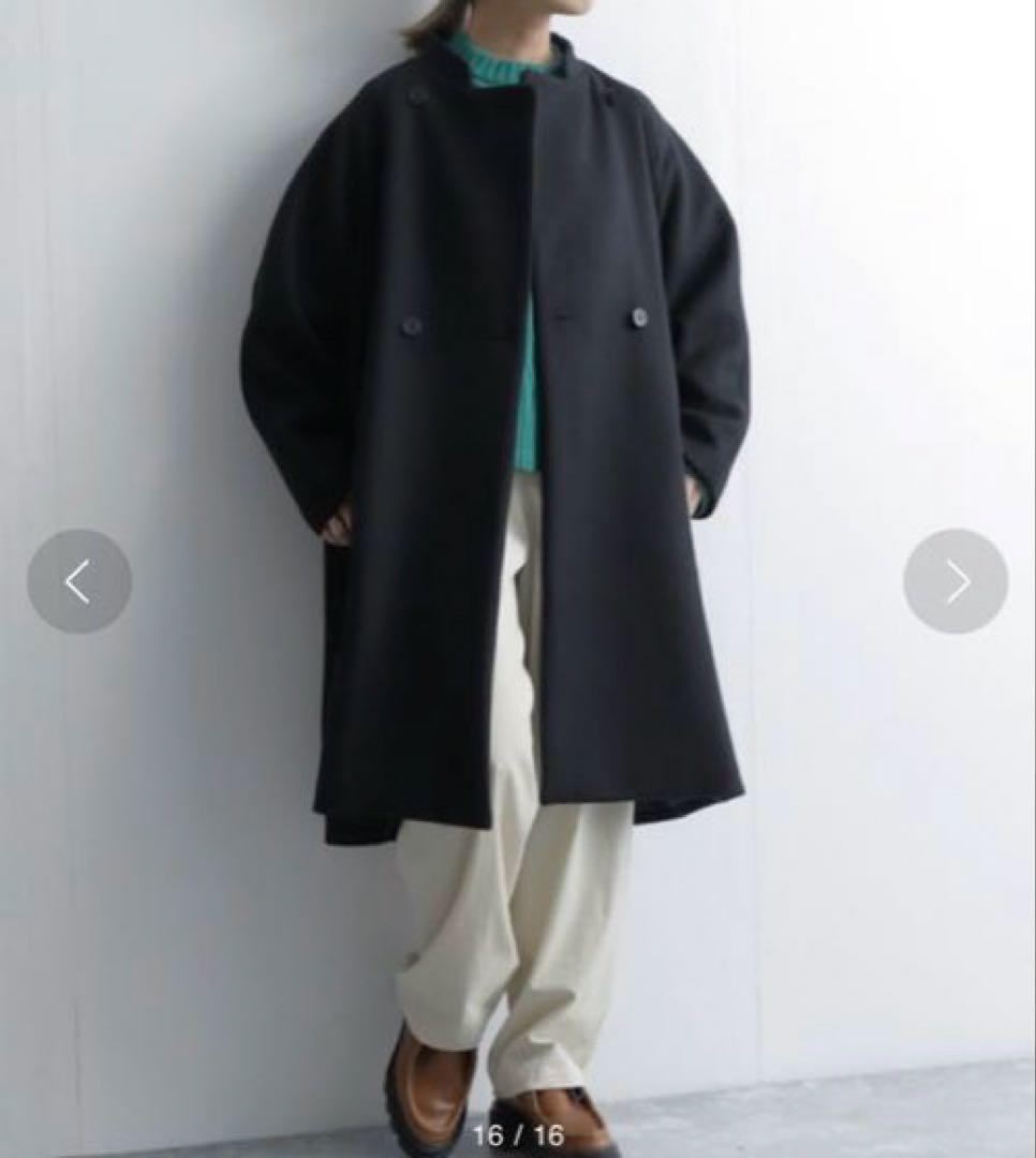 【美品】Liyoca リヨカ　ビーバーバンドカラーコート