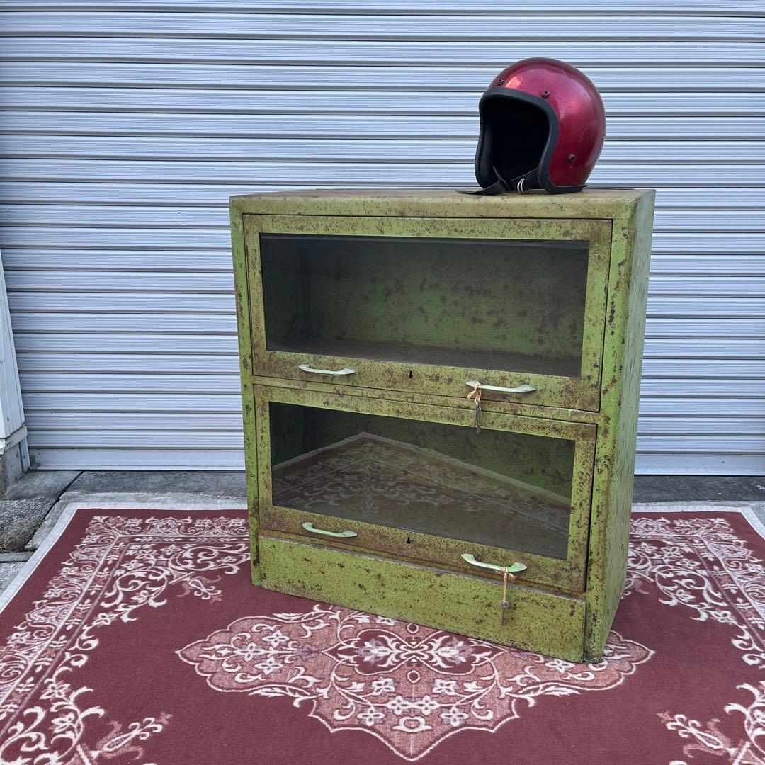 インダストリアル工業系◾️シャビーな風合い 2段キャビネット 整理棚/ レコード棚