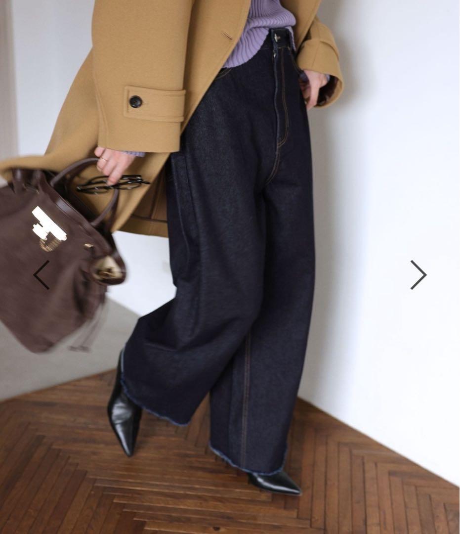 BABYLONEバビロン バレルレッグデニムネイビー 38