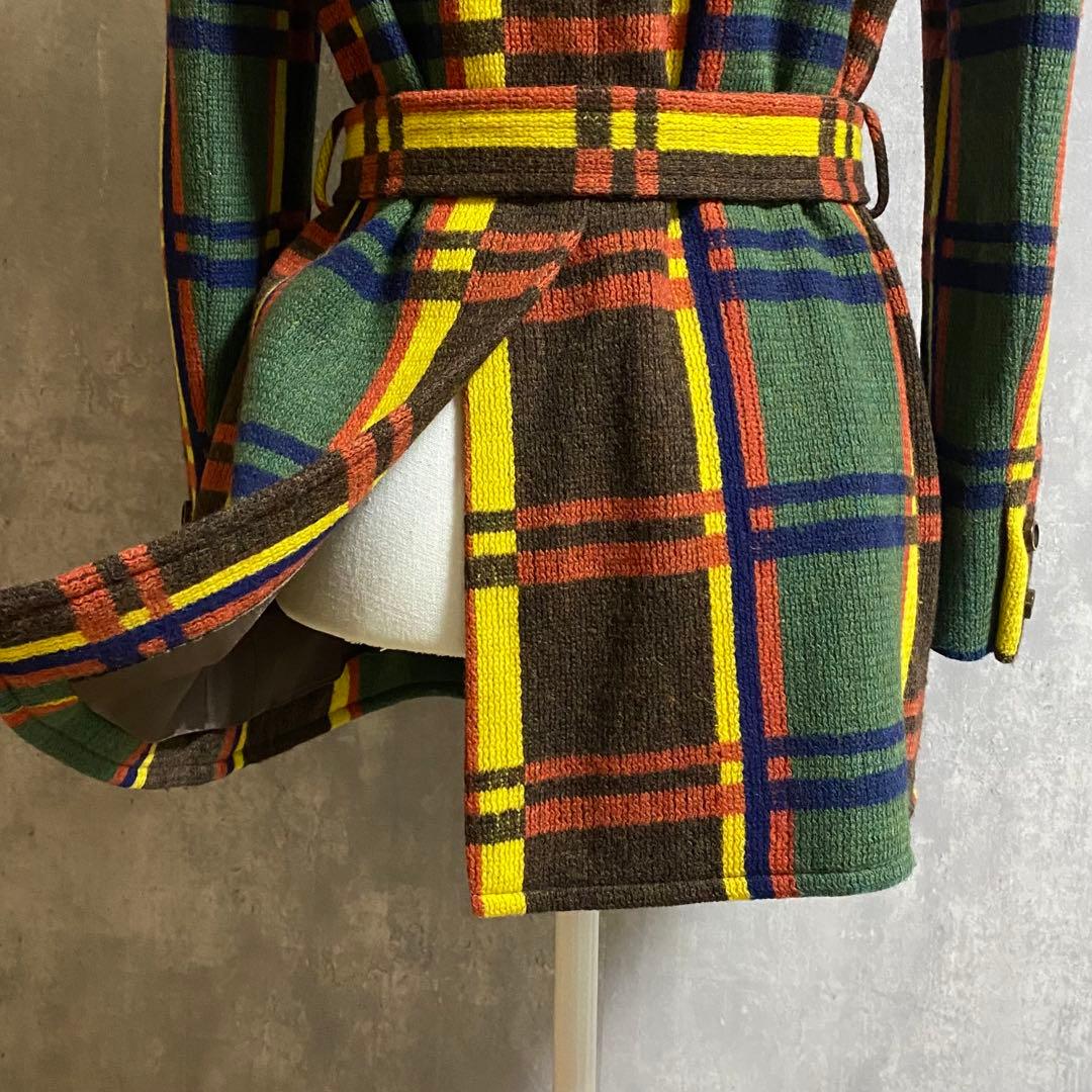 【希少 ヴィンテージ】MISS DIOR タータンチェック ニットコート