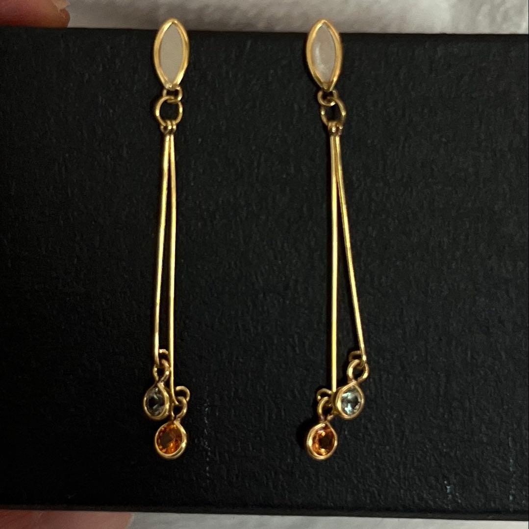 ※専用　　　　エステール　K18 Pt850 デザインピアス